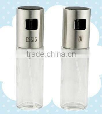 Stainless steel cap glass bottle olive oil and vinegar sprayer