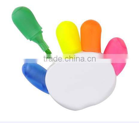 Sonw shape palm shape hot stationery highlighter pens many colors fluorescent marker pen for Children/Highlighter marker