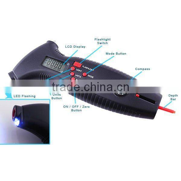 Digital Tire Tyre Pressure Gauge LED Compass Hammer Car