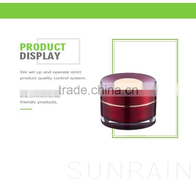 Hot square clear wholesale empty natural round shaped acrylic cosmetic jar