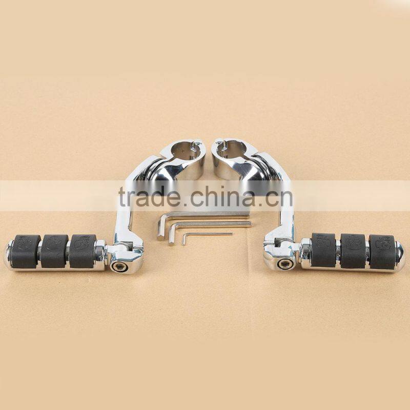 360 degree Adjustable Highway Footpeg Footrests For Universal 32mm Chrome