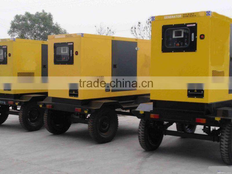 100KW 4 Wheels Trailer Mobile Diesel Generator Set with Silent Canopy