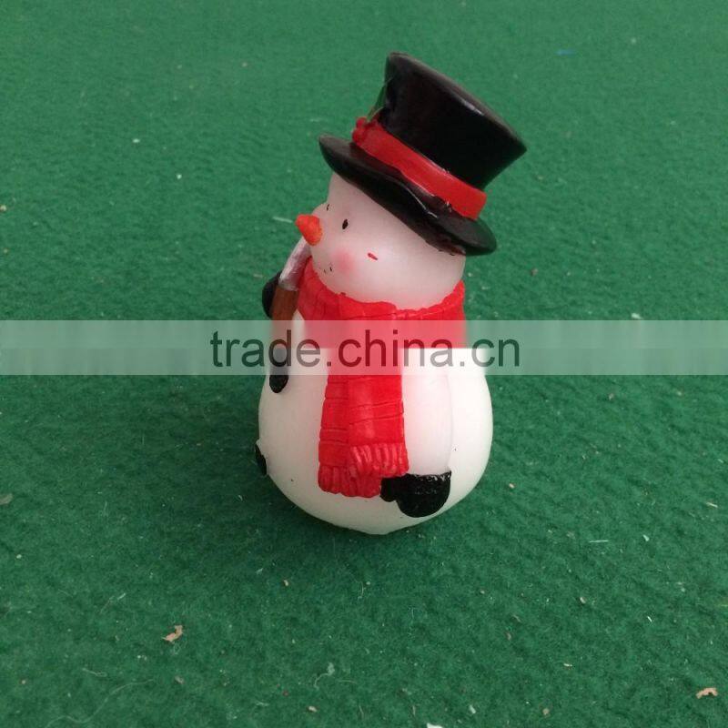 X'mas yellow flicking led candle snowman real wax candle christmas decoritive snowman candle led flameless flicking led candle