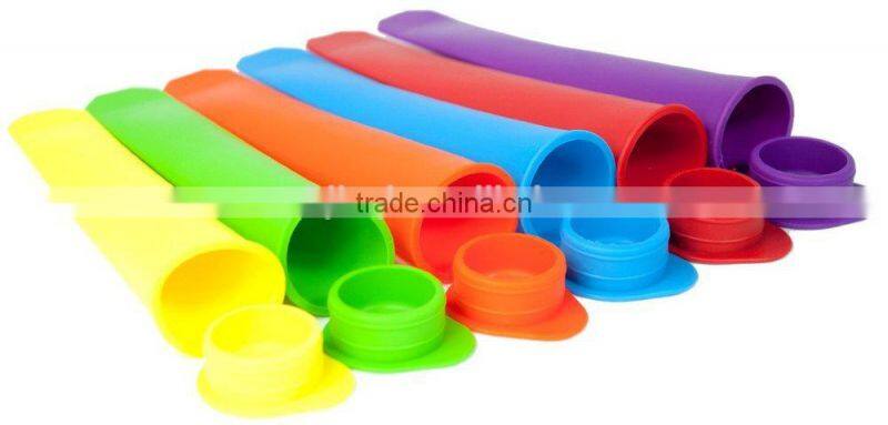 Popsicle Molds/Ice Pop Molds/Rainbow Colored Tubes with lids ice mold