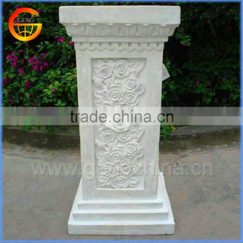 Rose designed fiberstone/ fiberglass flower pot stand roman column for sale