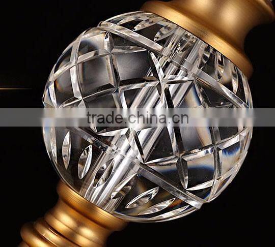 Metal stand lace lampshade clear K9 crystal table lamp