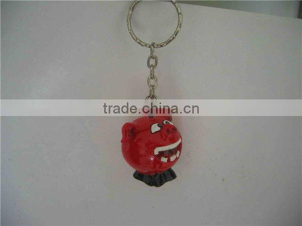 Polyresin pig shaped figurines as key chains