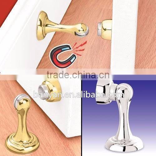Zinc Alloy Magnetic Chrome Brush Door with Catch Screw Mount Doorstops