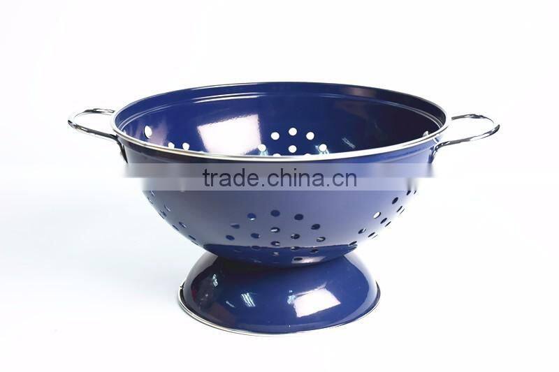 Red Powder Coated Stainless Steel Colander For Kitchen Food Washing
