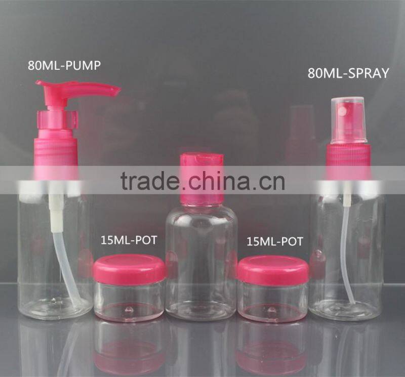 pvc bag package transparent spray bottle pump bottle plastic bottle set for cleaning products