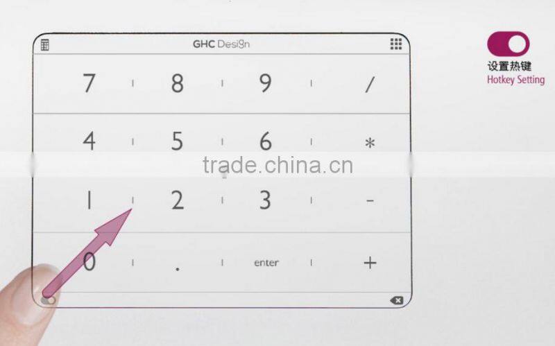 Ultra-Thin Smart Number Keypad For Macbook, Intelligent Touch Glass Keyboard, Thin Small Transparent Calulator Numberpad