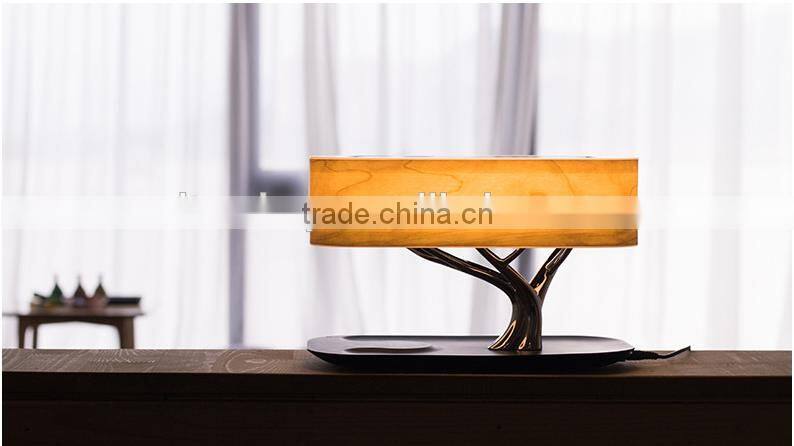 2017 Cool Wooden Tree Design WiFi/Qplay/DLNA Wireless Speaker With LED Light,Creative Music Lamp Support Phone Wireless Charging