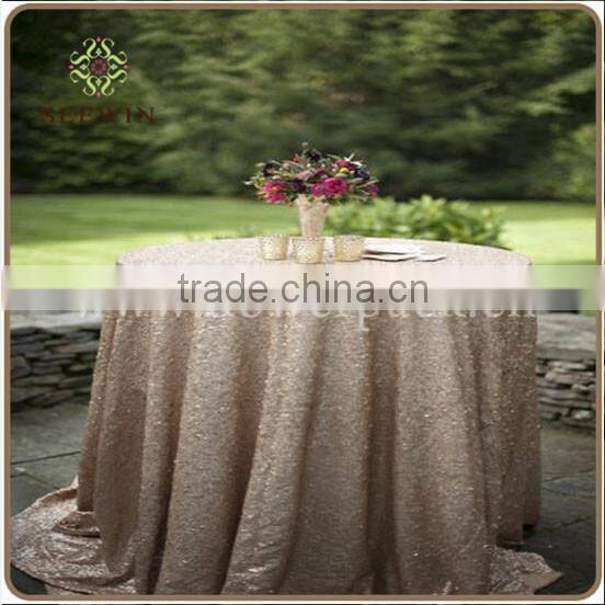 Elegant wedding 100% polyester champagne round table cloth sequin wedding table cloth sequintable cloth dubai
