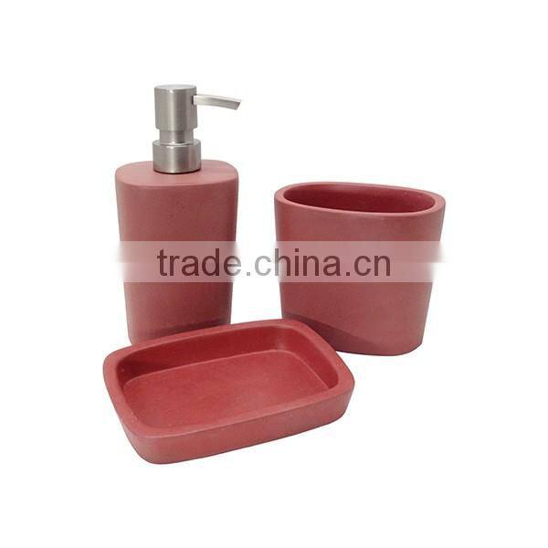 Red brick effect no broken edge novel bathroom accessories from Shenzhen with bath tray and wall mounted toothbrush holder
