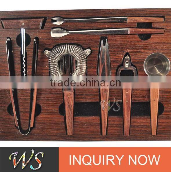 WS-S052 wood handle bar tool set with foam tray packing