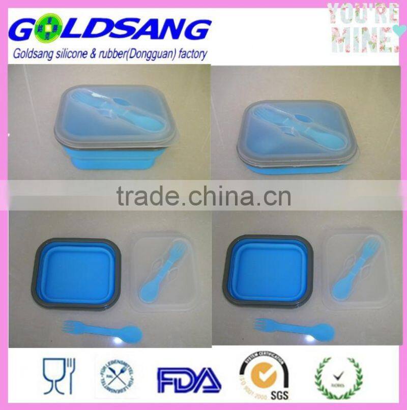 Silicone Collapsible Pocket Bowl for Travel Camping lunch Box with Lid