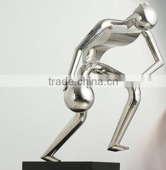 Mirror Polished Figure Sport Stainless Steel Sculpture