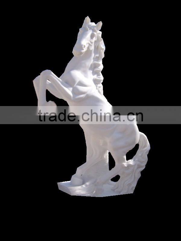 Hand carving white marble animal horse sculpture