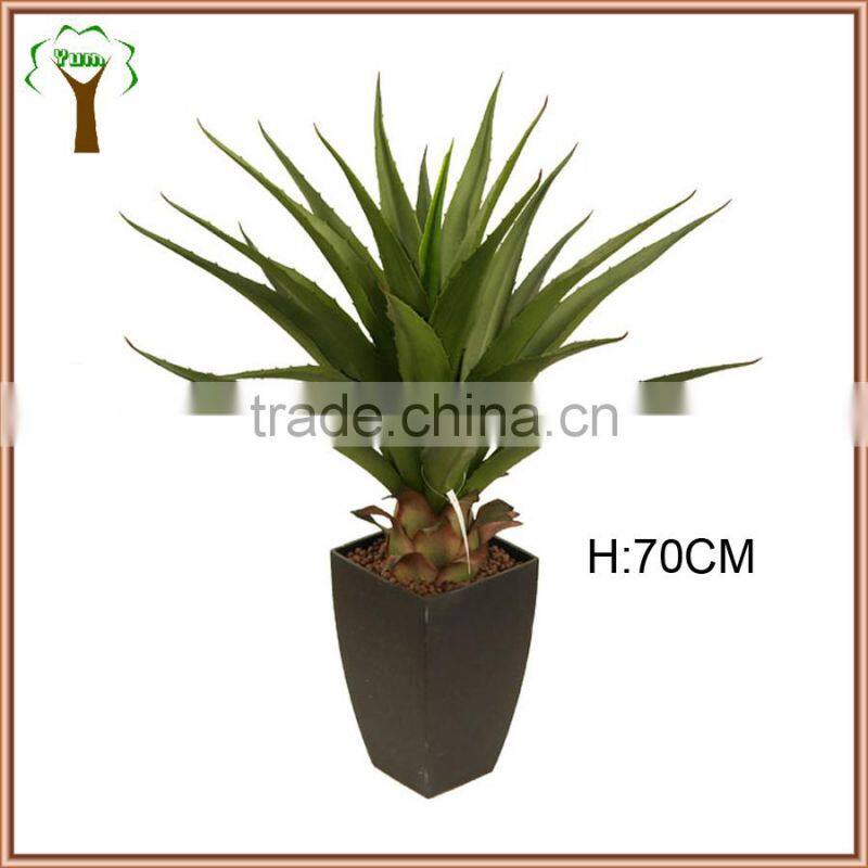 green artificial agave plant in 70cm tall for indoor decoration