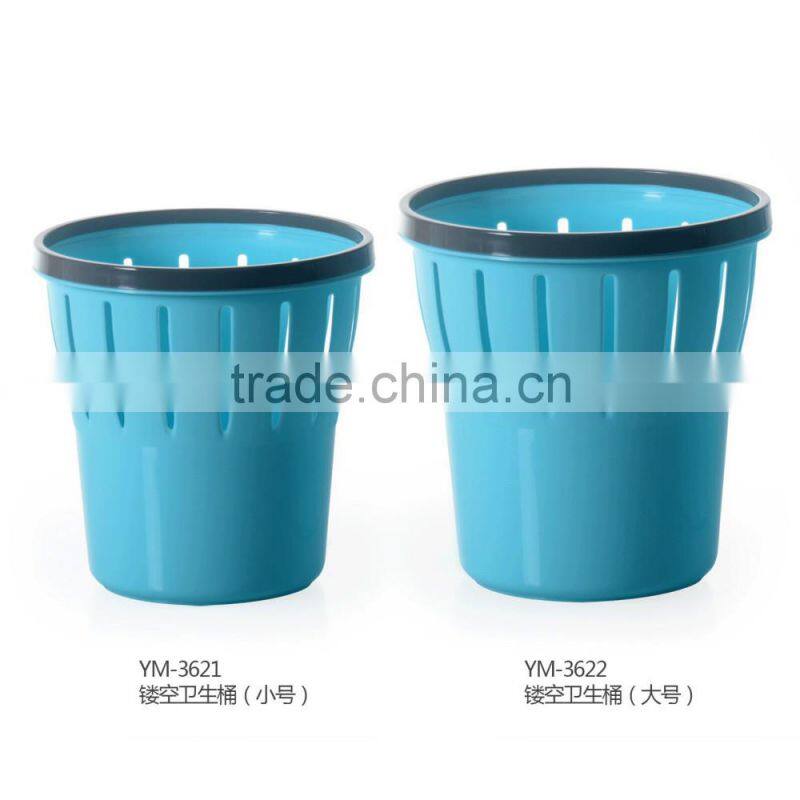 Hollow-out round Plastic wastebin for home and office