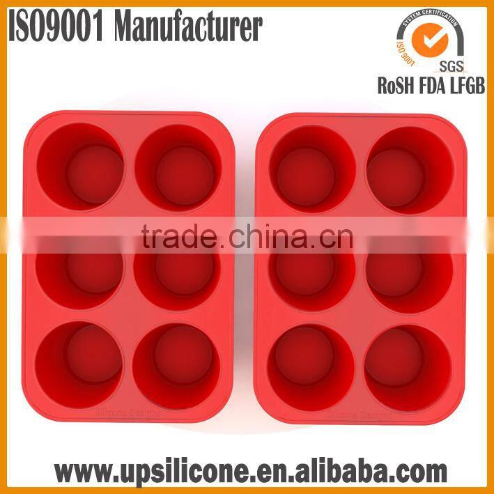 BPA Free Nonstick Red 12 -cup Silicone Baking Pan Silicone Muffin Pan