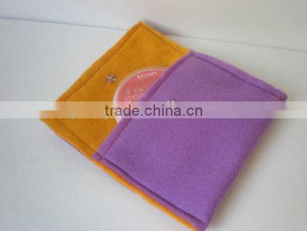 China supplier pure color polyester retina sleeve money purse wholesale cotton fabric cd wallet with button for men women
