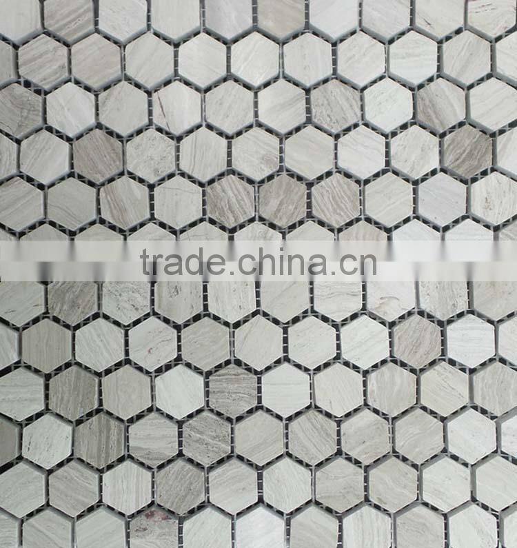 MM-CV235 Super quality indoor design natural stone marble hexagon mosaic tile