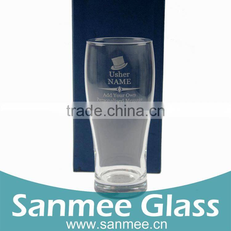 2015 New Glass Cup Gift Set Packaging Customized Pattern Beer Glass Mug