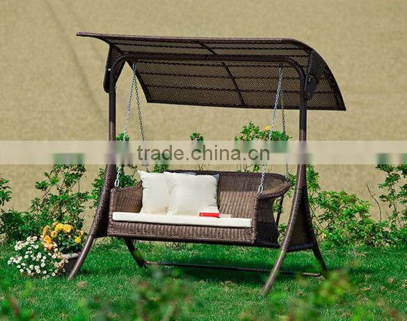 Porch swing garden swing chair DOUBLE SWING NEW Black & Brown