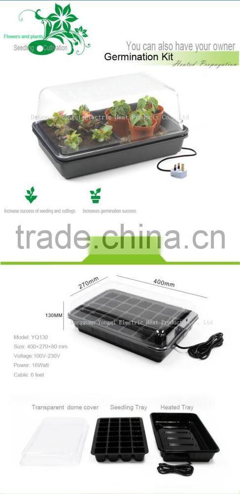 2016 new design hydroponic greenhouse plastic germination station /grow seedling Heat Mat/ propagation trays