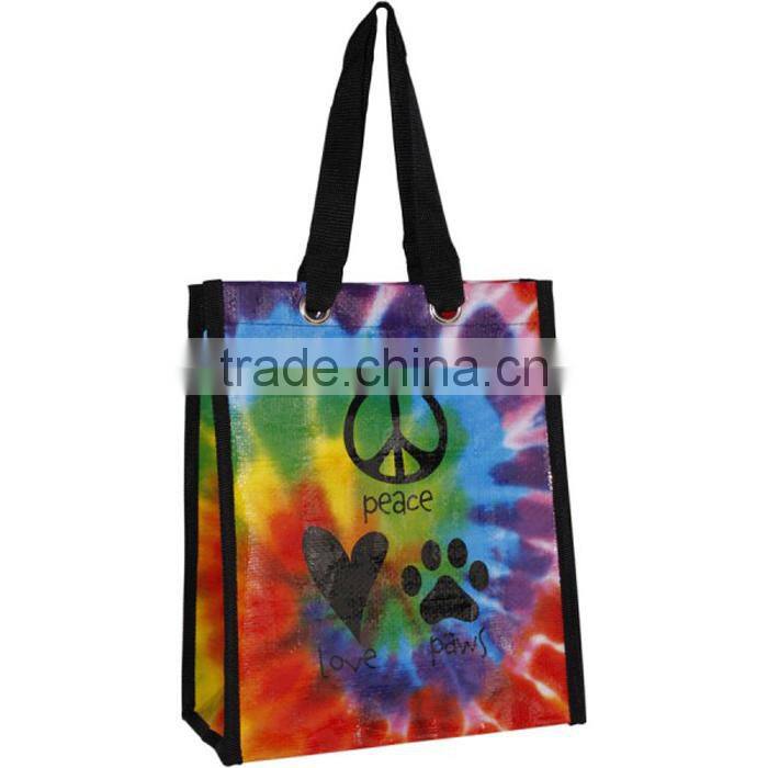 reusable laminated pp woven shopping bag in wholsale