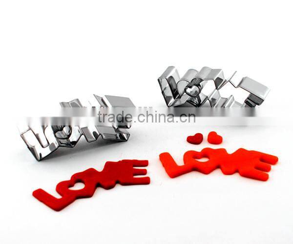 Promotional cake decorating tools Love letter cookie cutter Make love for valentine