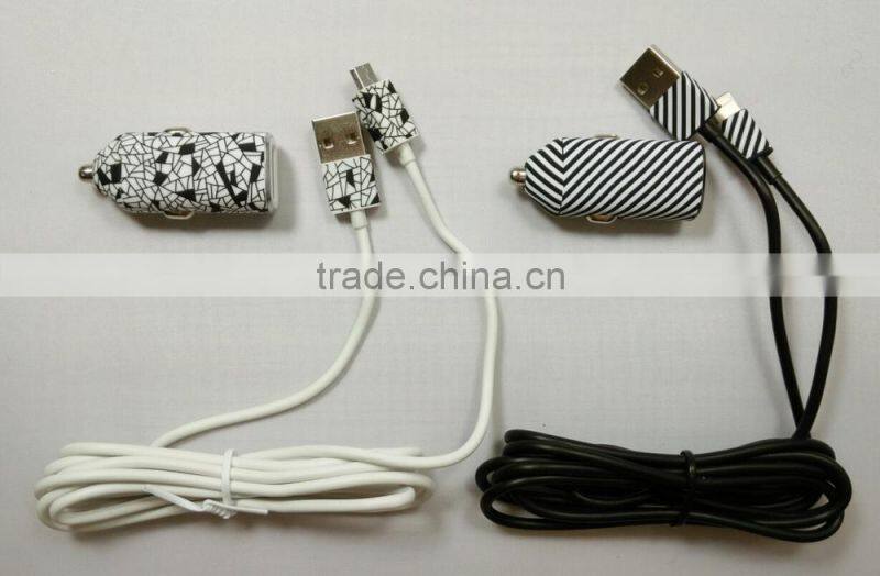 2015 new design USB car charger for Iphone Samsung & Blackberry