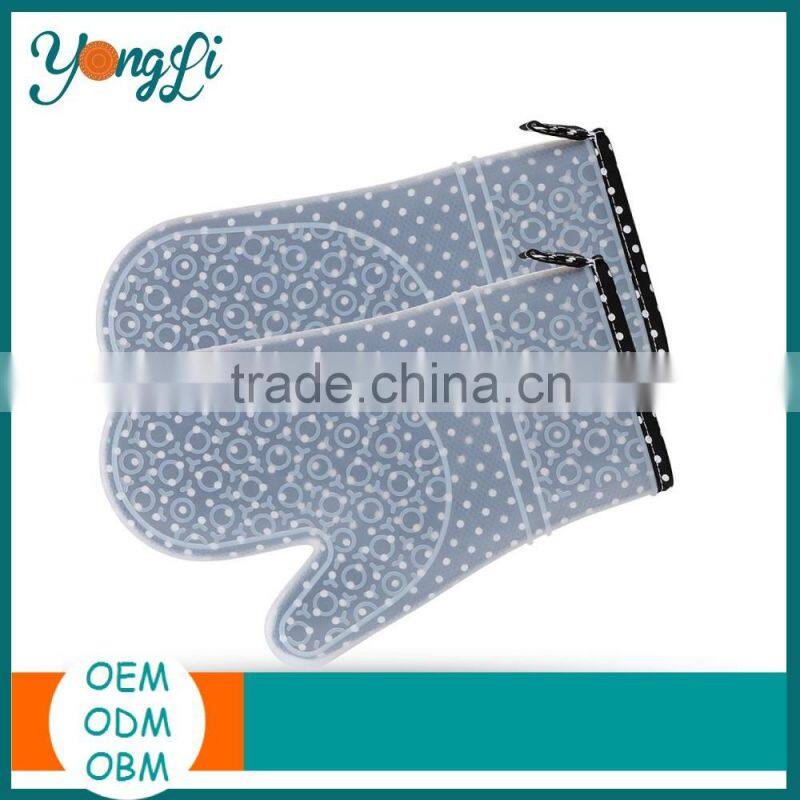 China Wholesale Custom Silicone Rubber Cotton Colorful Mitts - 1 Pair of Long Professional Heat Resistant Oven Mitt Set of 2