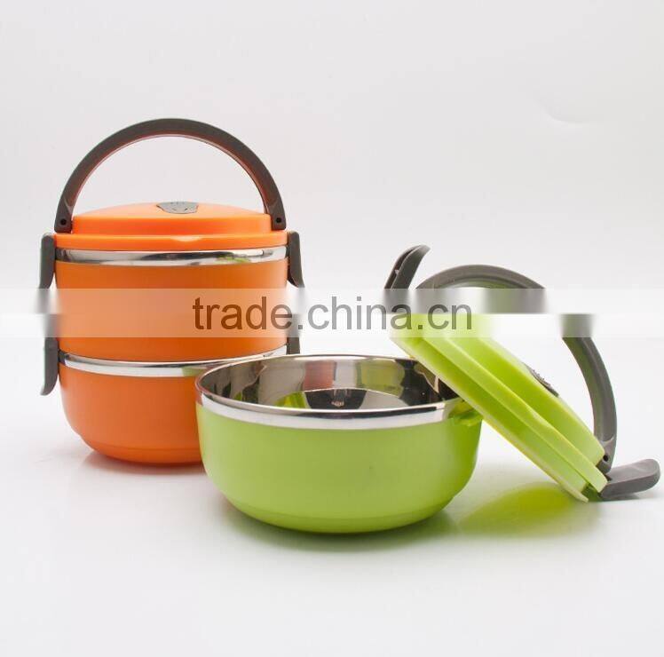 High quality cheap stainless steel 3 compartment food container set storage