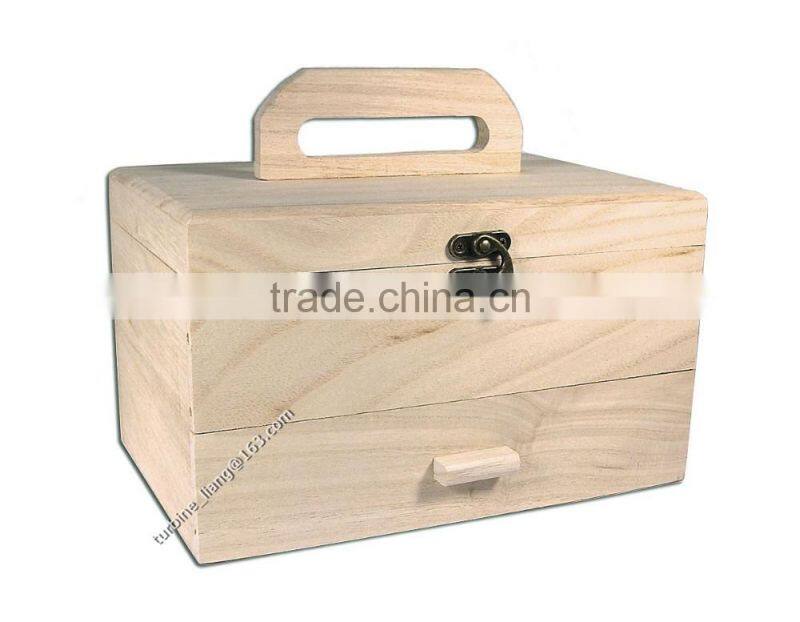 Unfinished Wooden Sewing Box