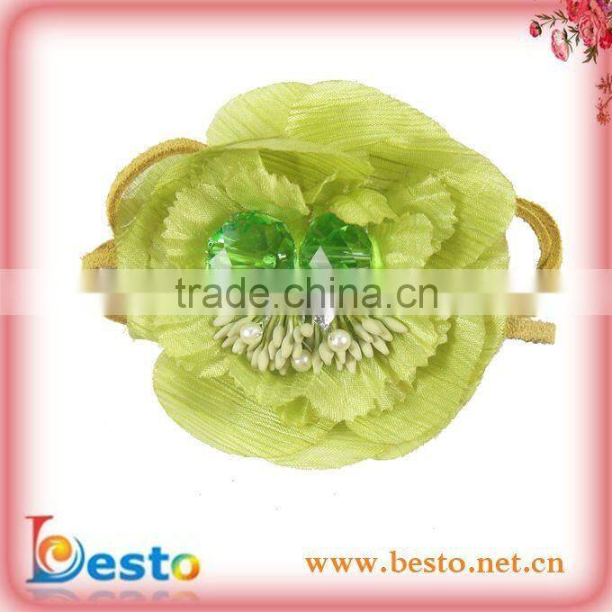 CF0090 Beautiful ladies black bead make fabric brooches