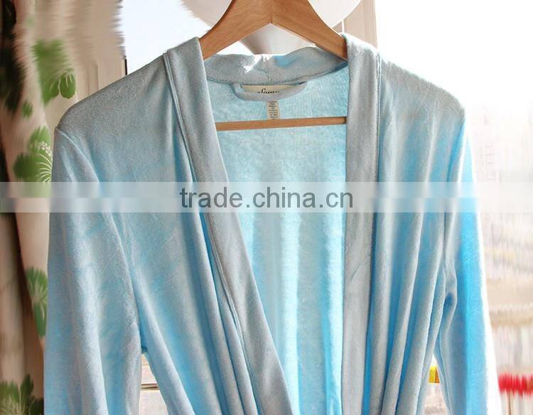 100% bamboo fiber women's bathrobe, terry cloth bathrobe,nightwear gown
