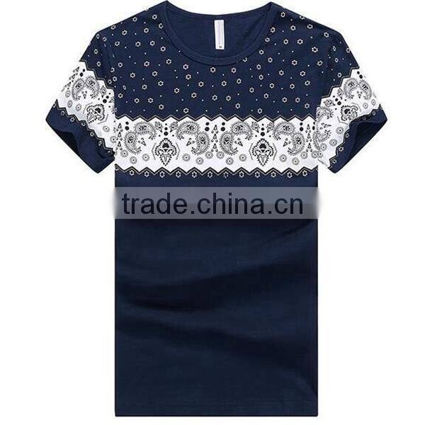Latest Design O Neck Cotton Fabric Men Short Sleeve T Shirt in Bulk Custom Print Clothing