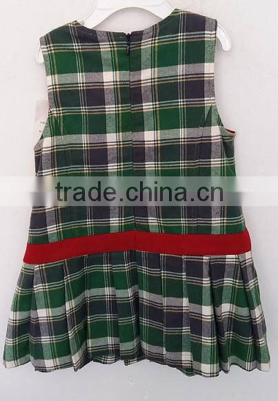 lovely baby girls colorful plaids cotton sleeveless dress for Summer