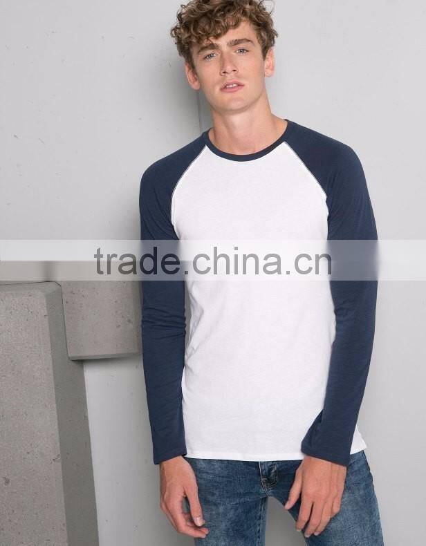 MGOO Customized T-shirt With Shoulder Sleeves Plain Long Sleeve Tshirt Soft Cotton Blank Tee Shirt For Men