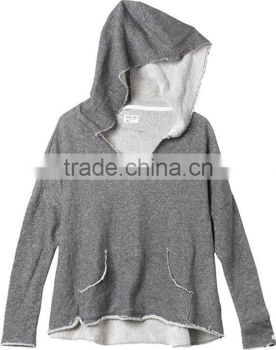 2016 Most Popular Hip Hop slouch fit fashion design French terry pullover sweatshirt with hoody hot sale