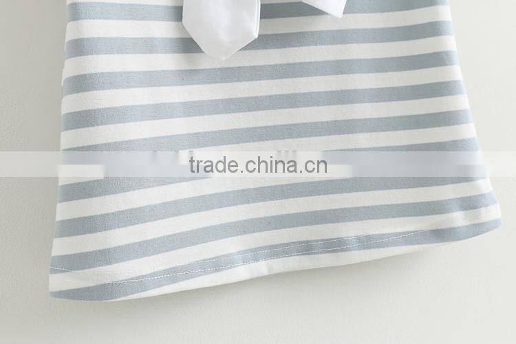 Girls stripes college wind suit summer new style children clothing set baby navy collar t skirt white skirt