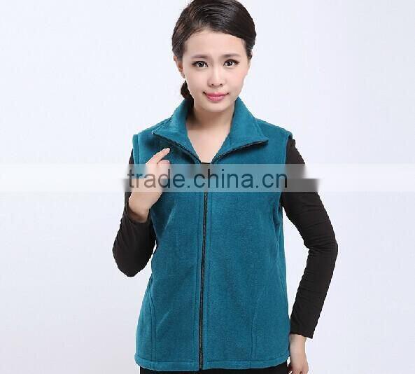 Wholesale Fashion Cheap Navy Blue Polar Fleece Vest With Embroidery Logo Design