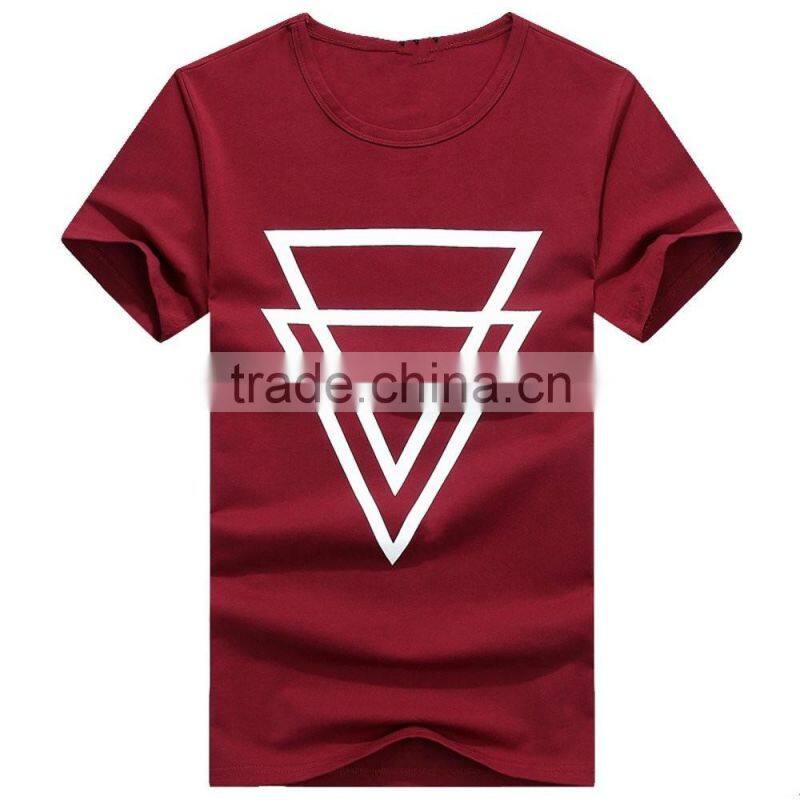 Custom triangle design printing t-shirt for men companies in China
