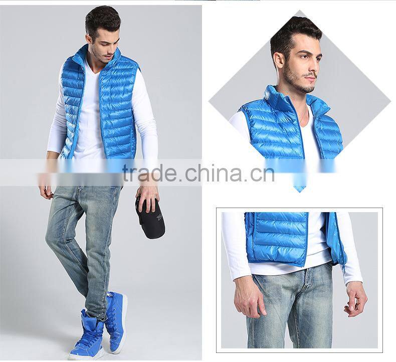 2015 New Design Portable Spring Gilet Men With Stand Up Collar