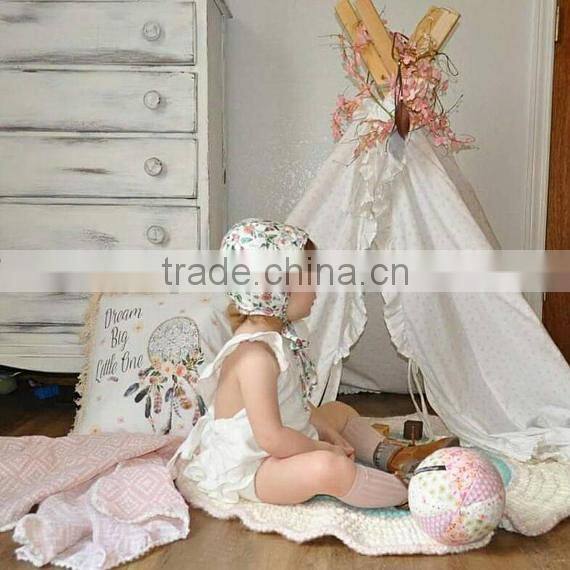 2017 Vintage spring summer baby girl ruffle bubble 100% cotton baby clothes romper for boutique wholesale