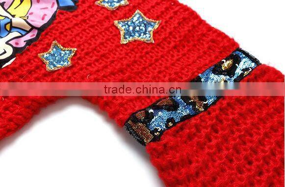 M1212 Runwaylover 2016 latest design fashion ladies sequin cartoon girl star pattern knitted sweater