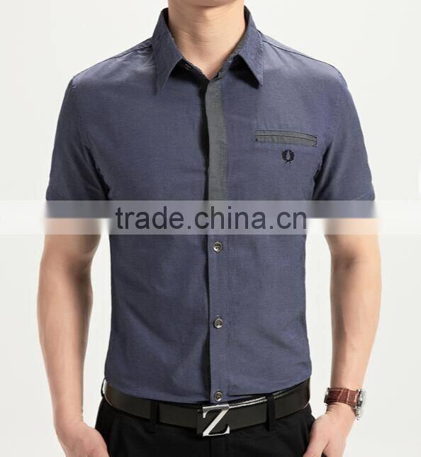 Juqian brand hot sale short sleeve wrinkle free young man shirt wholesale