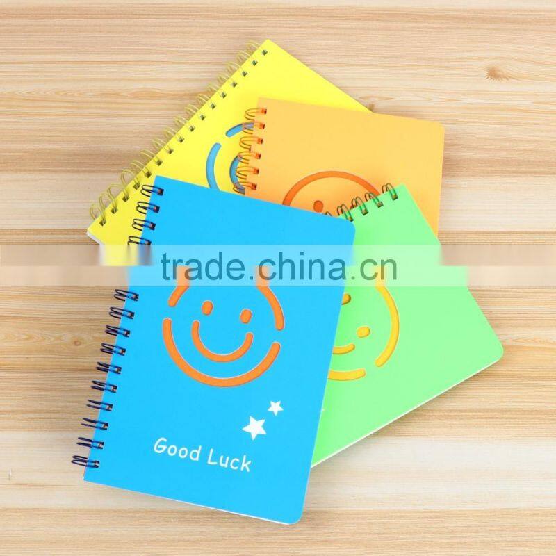 A5 cheap student notebook customizable spiral planner hollow card paper cover organizer printing